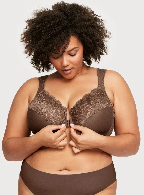 sexy backless push up brasGlamorise: Elegance Front Close Wonderwire Bra Mocha