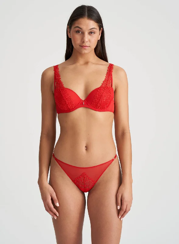 plus size convertible bras for flexibilityMarie Jo: Danae Padded Plunge Bra Red