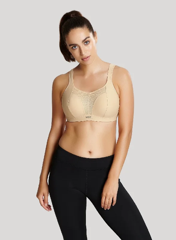 sleep bras with adjustable strapsPanache Sport: Moulded Non Wired Sports Bra Latte