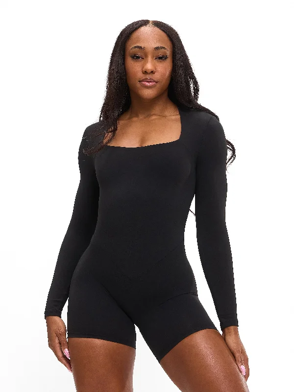 lace balconette bras for a luxurious feelButter Long Sleeve Bodysuit  - Onyx Black