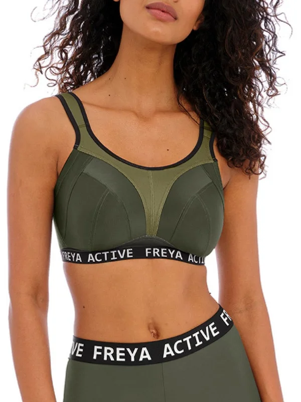 seamless bras for invisible under clothesDynamic Non-Wired Sports Bra - Khaki