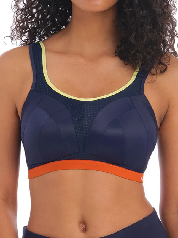 minimizer plus size bras for curvy figuresDynamic Non-Wired Sports Bra - Navy Spice