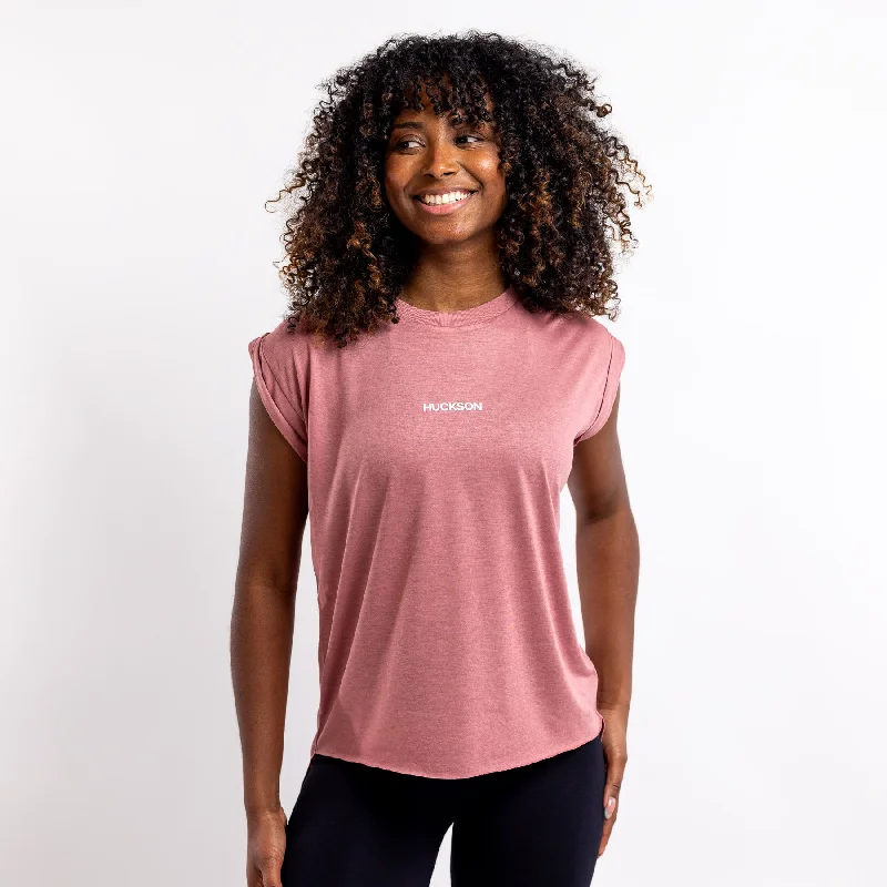 plunge wireless bras for a natural lookFlowy Rolled Cuff Muscle T-Shirt