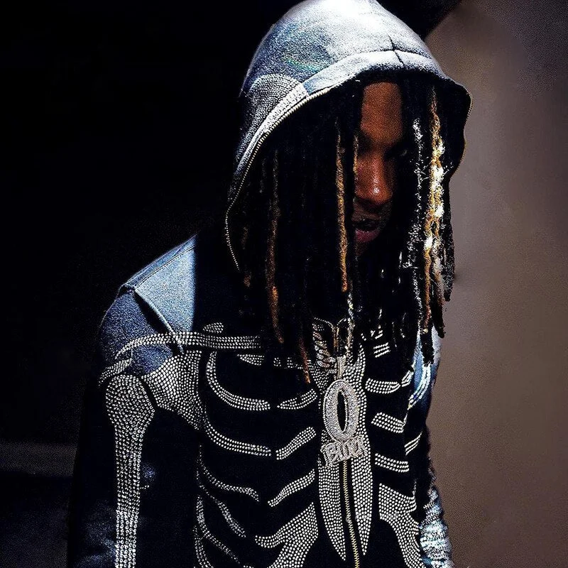 Shapers for special occasions like parties or formal eventsGothic Rhinestone Skeleton Hoodie Shapers for special occasions like parties or formal eventsGothic Rhinestone Skeleton Hoodie