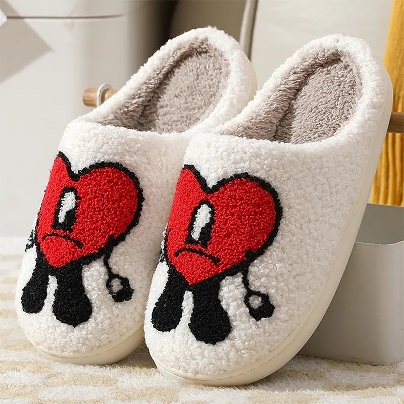 Shapers with a high - compression zone on the abdomen​Love Heart Fluffy Slippers