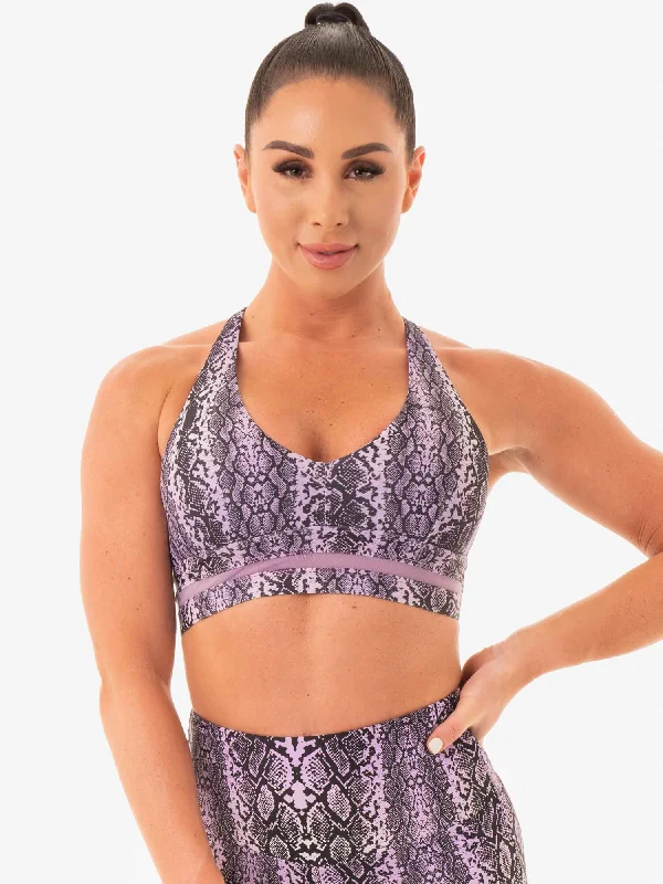 balconette push up bras for a lifted lookNEM X RW Sports Bra - Purple Snake