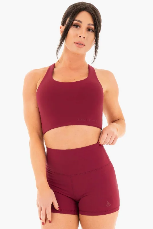 backless bras for revealing outfitsNKD Sports Bra - Berry Red