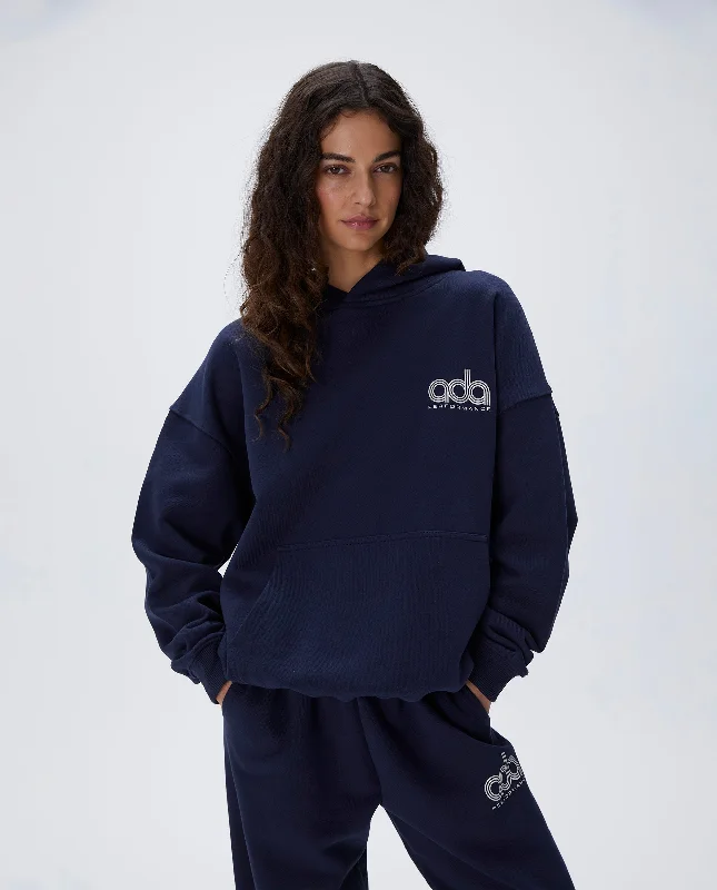 Performance Oversized Hoodie - Navy Blue