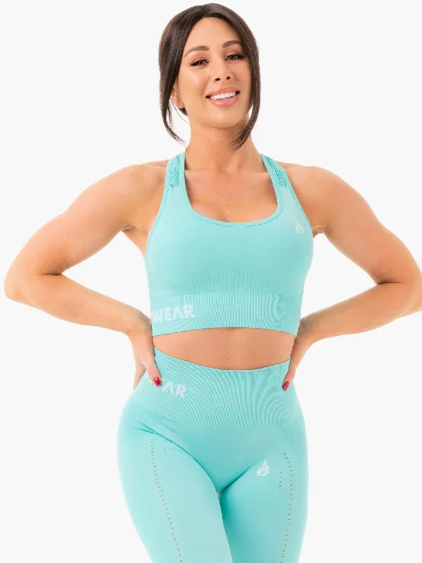 lace bras for a romantic lookSeamless Staples Sports Bra - Aqua Marl