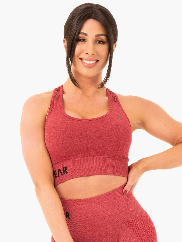 nursing bras for new mothersSeamless Staples Sports Bra - Cherry Red Marl