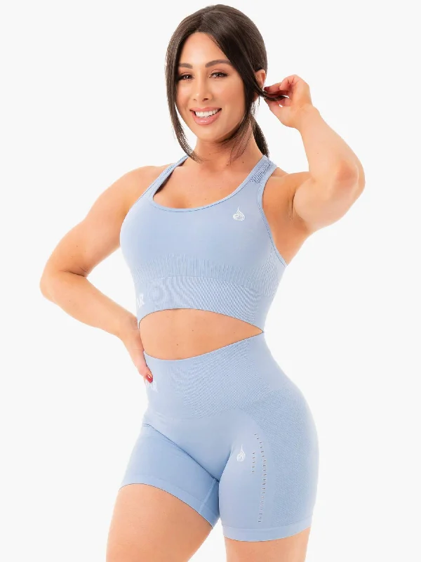 seamless wireless bras for everyday comfortSeamless Staples Sports Bra - Denim Blue Marl
