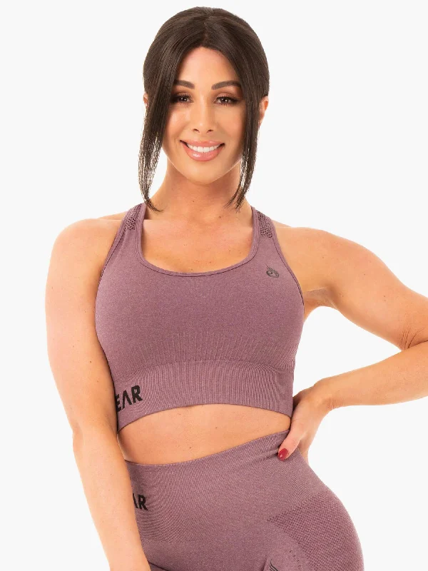 wireless bras for a natural feelSeamless Staples Sports Bra - Purple Marl