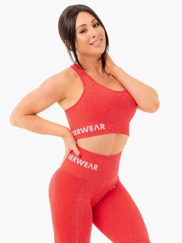 sports bras for high impact workoutsSeamless Staples Sports Bra - Red Marl
