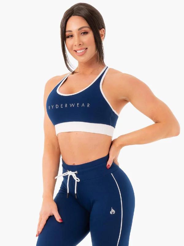 Track Sports Bra - Navy