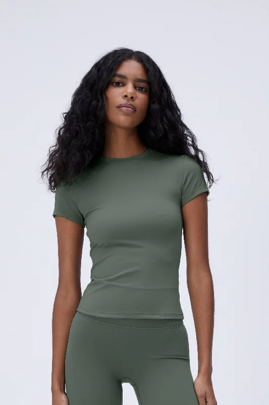 moisture wicking sports bras for sweaty workoutsUltimate Short Sleeve Longline Top - Khaki Green moisture wicking sports bras for sweaty workoutsUltimate Short Sleeve Longline Top - Khaki Green
