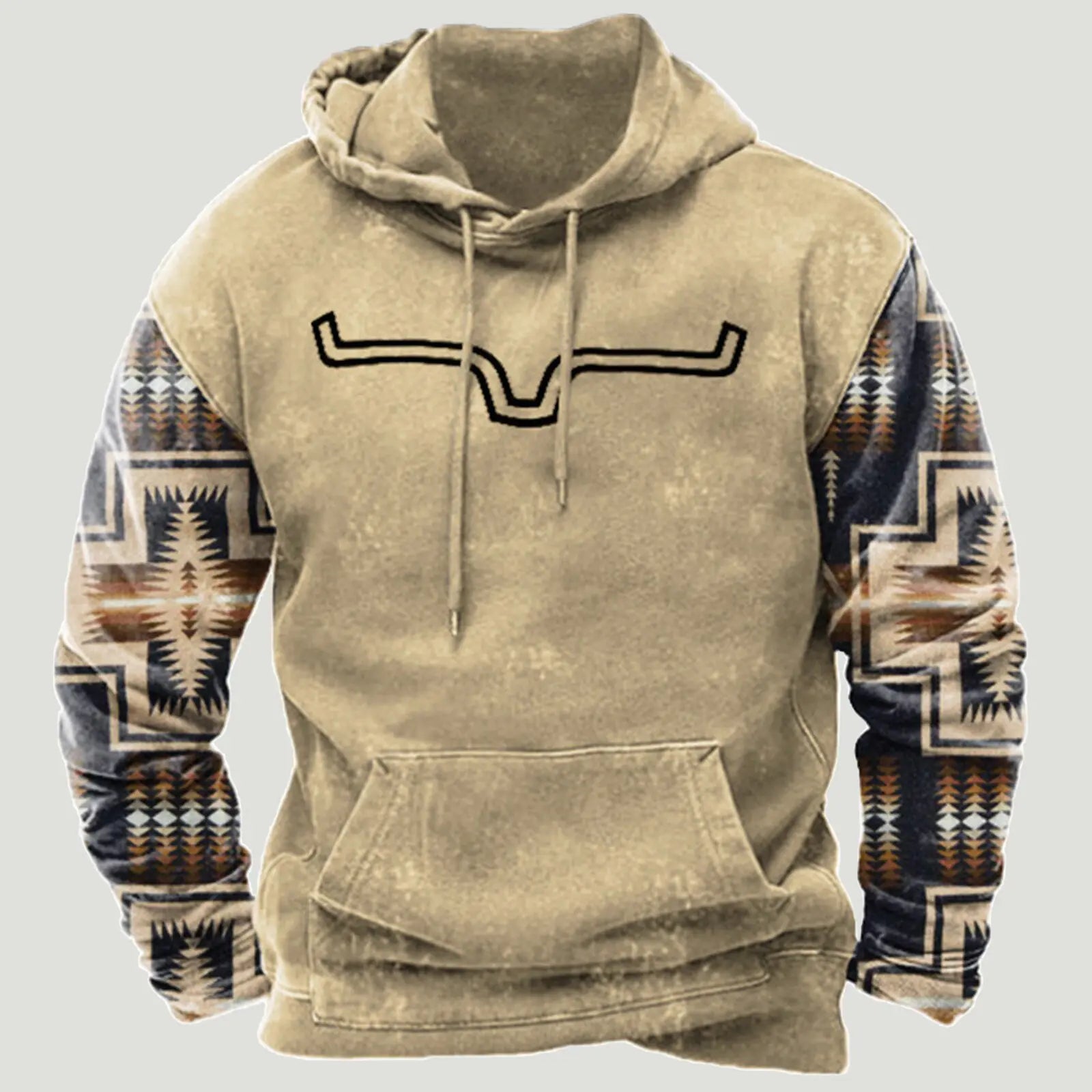 Shapers for back pain relief due to improved posture​Western Aztec Patchwork Hoodie