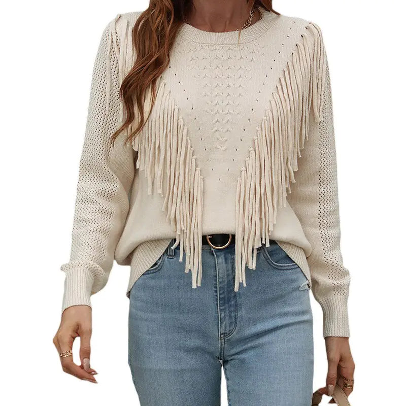 Shapers for travelers to stay comfortable during long journeysWomen Tassels Autumn Sweaters Shapers for travelers to stay comfortable during long journeysWomen Tassels Autumn Sweaters
