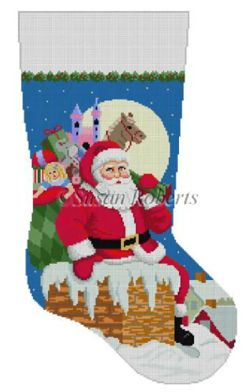 0194 Santa Down The Chimney Stocking - Girl's Toys