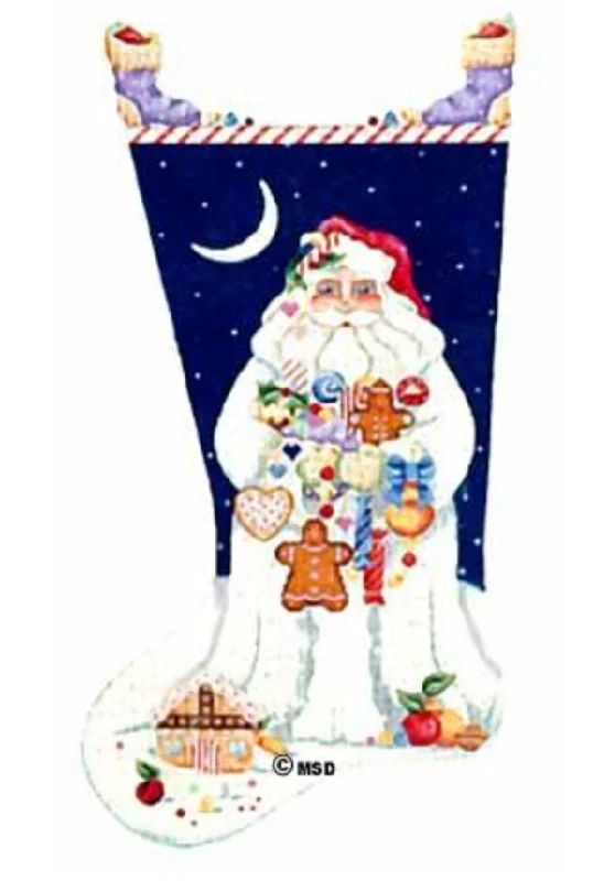 Non - slip stockings for safety on slippery surfaces0205R Candy Santa Stocking