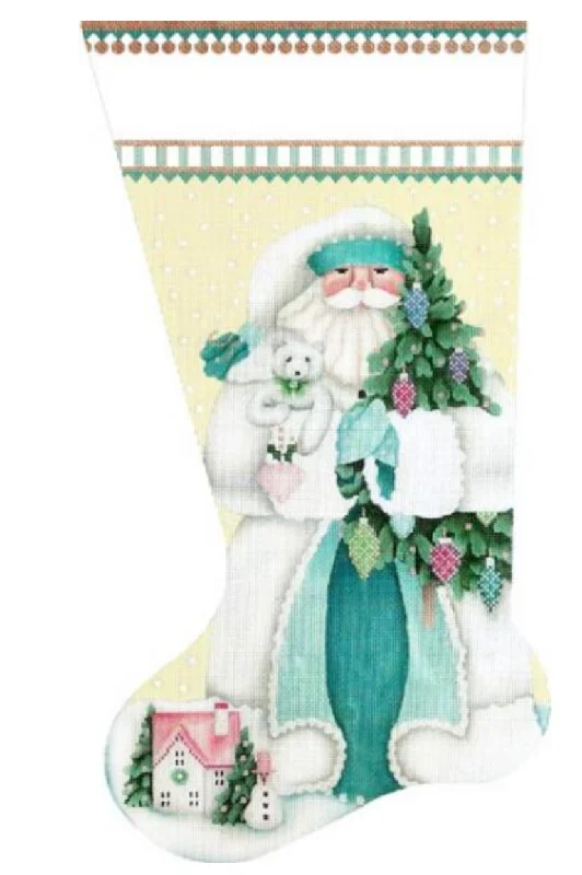 Anti - static stockings to prevent static cling0205UU Winter White Santa Stocking