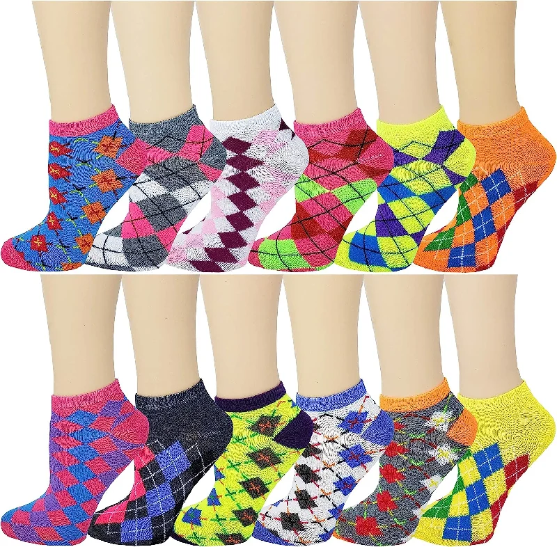 Women's leather - look socks for an edgy styleLow Cut Ankle Socks | Aryle Neon Design | Women 12 Pairs Women's leather - look socks for an edgy styleLow Cut Ankle Socks | Aryle Neon Design | Women 12 Pairs