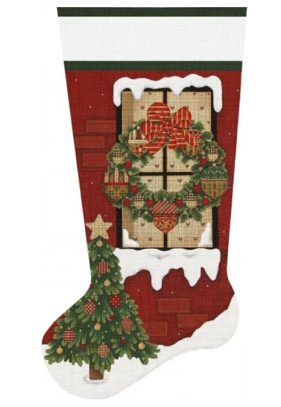 Beach - style stockings for a coastal look2285 Window Wreath Stocking
