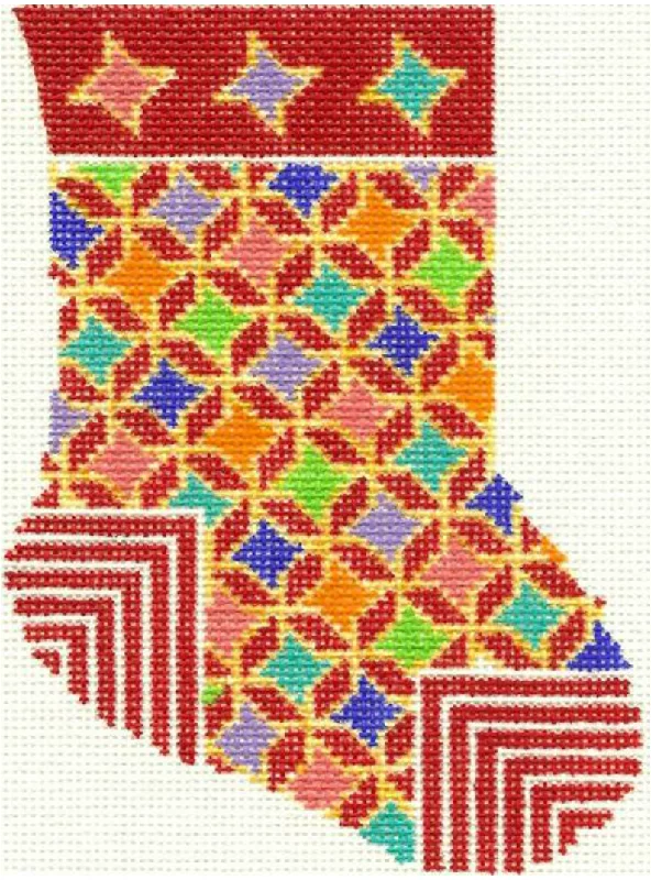 Wool - blend stockings for warmth in winter275 Stained Glass Mini Sock