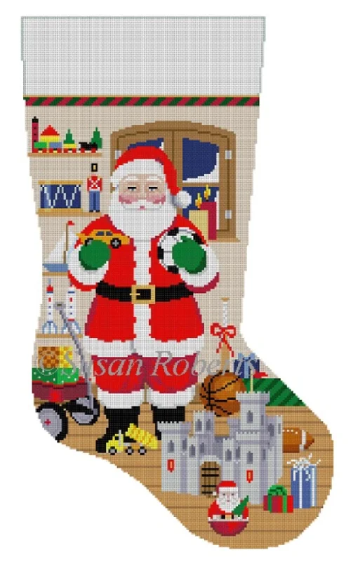 Silk stockings for a luxurious feel3242 Santa with Castle and Boy Toys Stocking