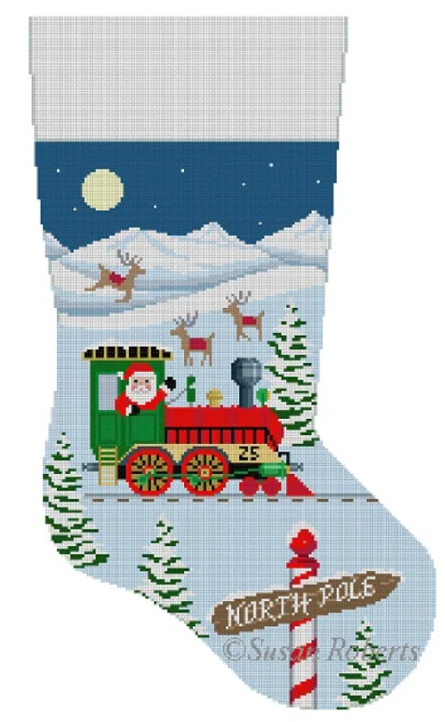 Over - the - knee stockings with a thigh - high design3257 Santa's Train Engine Stocking Over - the - knee stockings with a thigh - high design3257 Santa's Train Engine Stocking