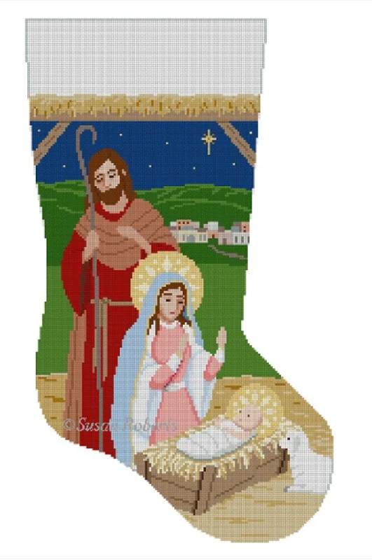 Patterned stockings with polka dots3264 A Child Is Born Stocking
