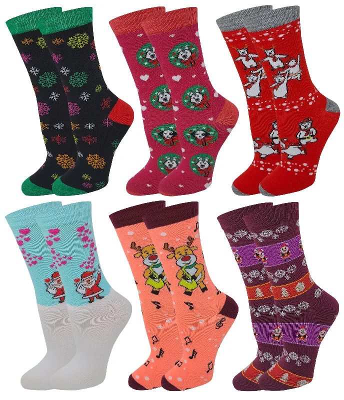Women's sheer over - the - knee socks for a sexy appealCrew Socks | Christmas Novelty Classic Design | Women 6 Pairs Women's sheer over - the - knee socks for a sexy appealCrew Socks | Christmas Novelty Classic Design | Women 6 Pairs
