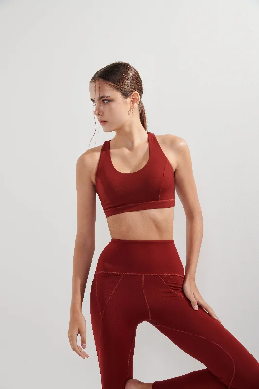 Women's leather - look socks for an edgy styleAirRise Criss Cross Back Sports Bra - Wine Red Women's leather - look socks for an edgy styleAirRise Criss Cross Back Sports Bra - Wine Red
