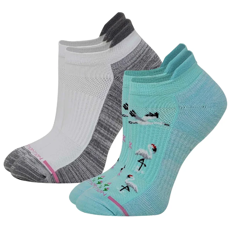 Ankle Compression Socks | Dr Motion Socks | Flamingo(2 Pack)