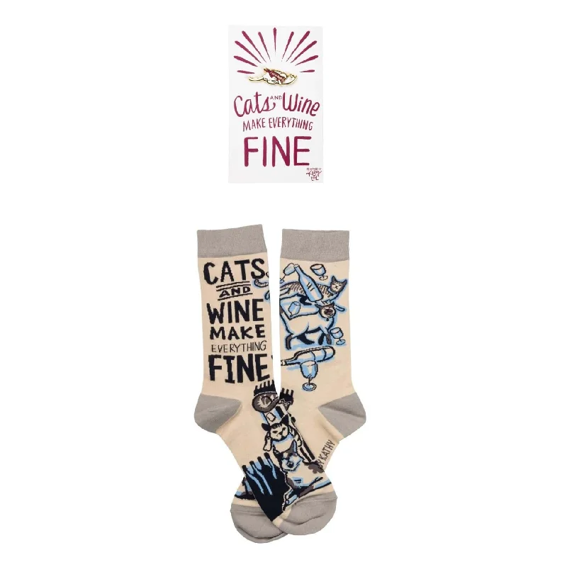 Women's hypoallergenic socks for sensitive skinThe Bullish Store Women's Cats And Wine Make Everything Fine Enamel Pin and Socks Gift Set Bundle Women's hypoallergenic socks for sensitive skinThe Bullish Store Women's Cats And Wine Make Everything Fine Enamel Pin and Socks Gift Set Bundle