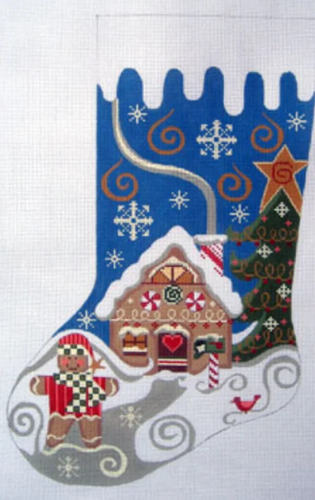 Black stockings for a versatile and classic lookCH-53 Gingerbread House Stocking