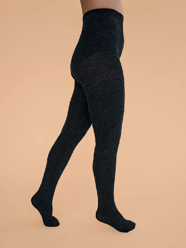 Charcoal Merino Wool Tights 220D