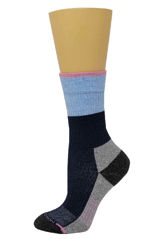 Women's cable - knit ankle socks for a cozy styleCompression Crew Socks | Color Block Half-Cushion | Dr Motion Women ( 1 Pair ) Women's cable - knit ankle socks for a cozy styleCompression Crew Socks | Color Block Half-Cushion | Dr Motion Women ( 1 Pair )