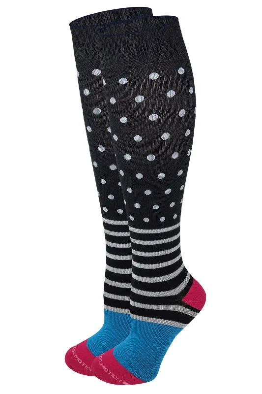Women's ankle socks with a frilly edgeKnee High Compression Socks | Striped and Polka Dot Design | Women's (1 Pair) Women's ankle socks with a frilly edgeKnee High Compression Socks | Striped and Polka Dot Design | Women's (1 Pair)