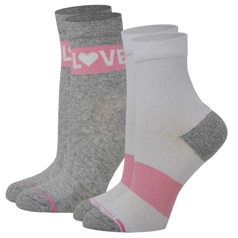 Women's nylon - reinforced socks for durabilityMid-Crew Compression Socks | White Love Half-Cushion | Dr Motion ( 2 Pack ) Women's nylon - reinforced socks for durabilityMid-Crew Compression Socks | White Love Half-Cushion | Dr Motion ( 2 Pack )