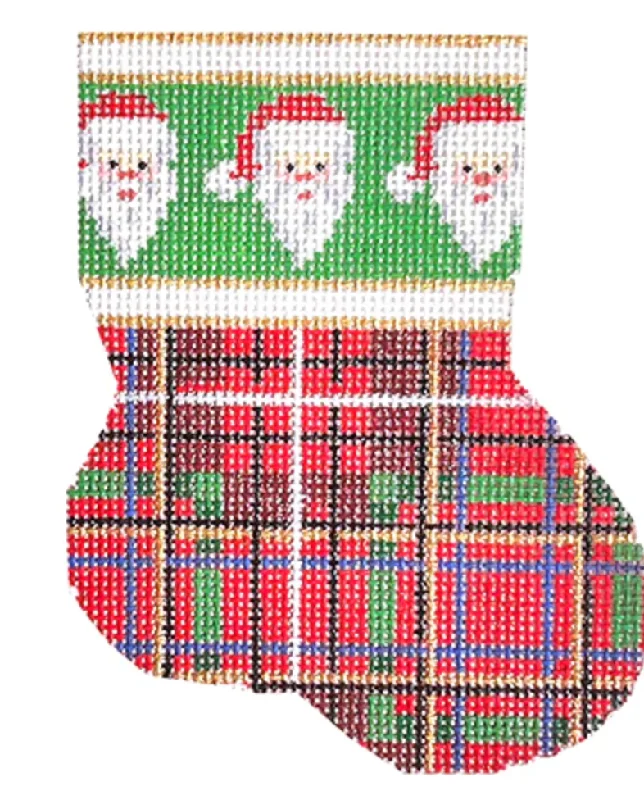 CT1056 Santas and Plaid Mini Sock