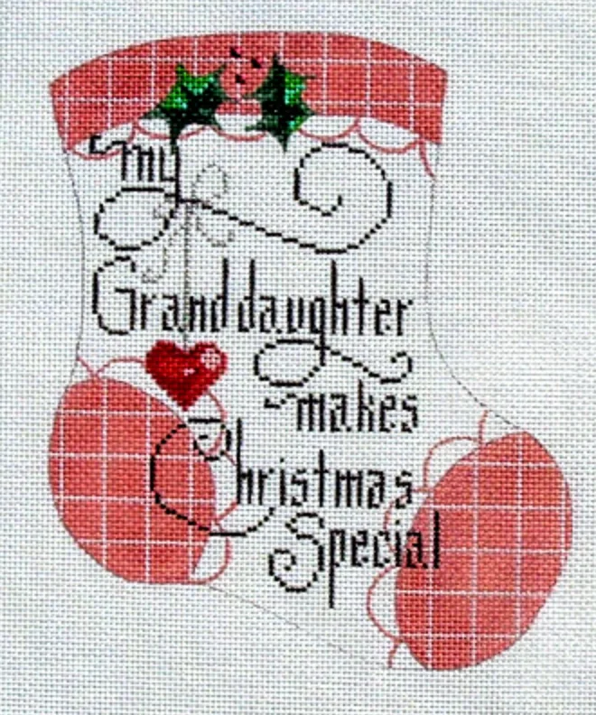 Burgundy stockings for a rich and elegant colorD-10 Granddaughter Mini Stocking