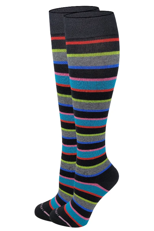 Women's cable - knit ankle socks for a cozy styleKnee High Compression Socks | Bright Stripes | Women (1 Pair) Women's cable - knit ankle socks for a cozy styleKnee High Compression Socks | Bright Stripes | Women (1 Pair)
