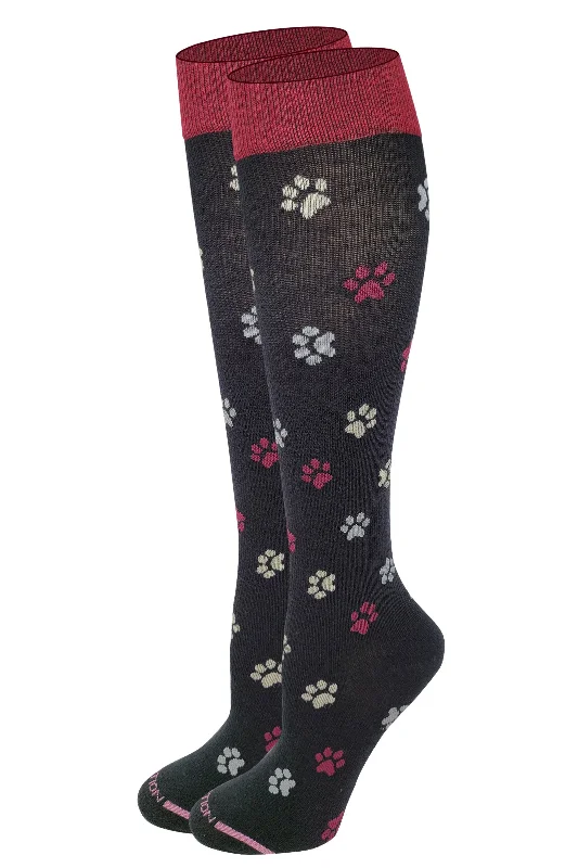Women's quick - dry socks for water activitiesKnee High Compression Socks | Paw Prints Design | Women's (1 Pair) Women's quick - dry socks for water activitiesKnee High Compression Socks | Paw Prints Design | Women's (1 Pair)