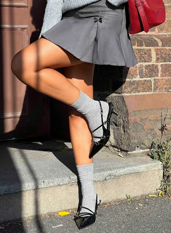petite women tights with the right lengthGalatea Crew Socks Grey
