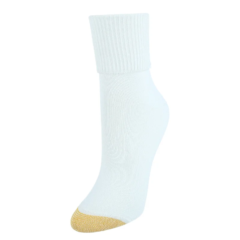 Gold Toe Women's Providence Turn Cuff Cotton Blend Socks (3 Pair Pack)