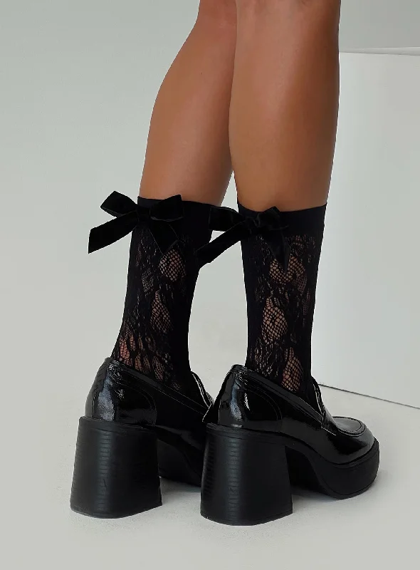 women tights with a wide waistband for a non - restrictive fitGracehill Socks Black
