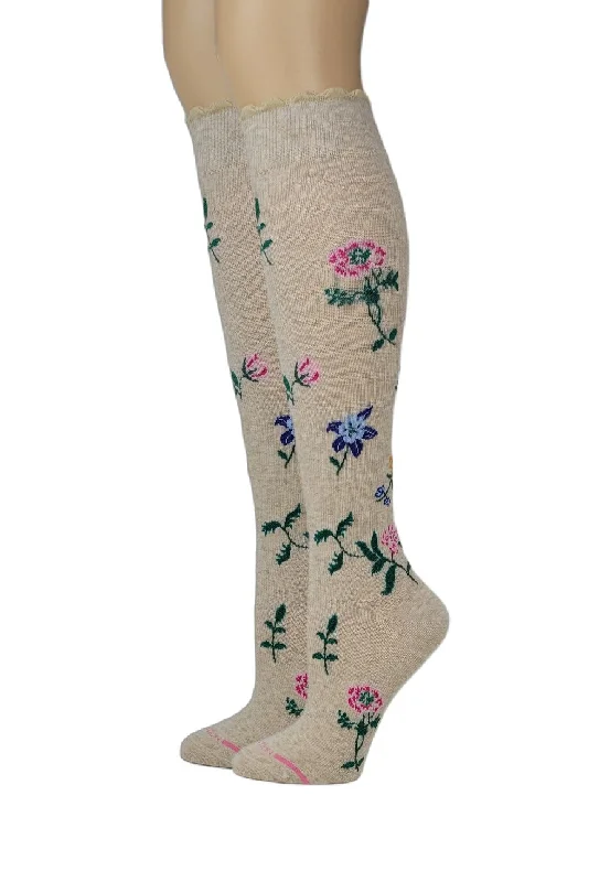 Women's bamboo fiber socks for eco - friendlinessKnee High Compression Socks | Dr. Motion Flowers | Women (1 Pair) Women's bamboo fiber socks for eco - friendlinessKnee High Compression Socks | Dr. Motion Flowers | Women (1 Pair)