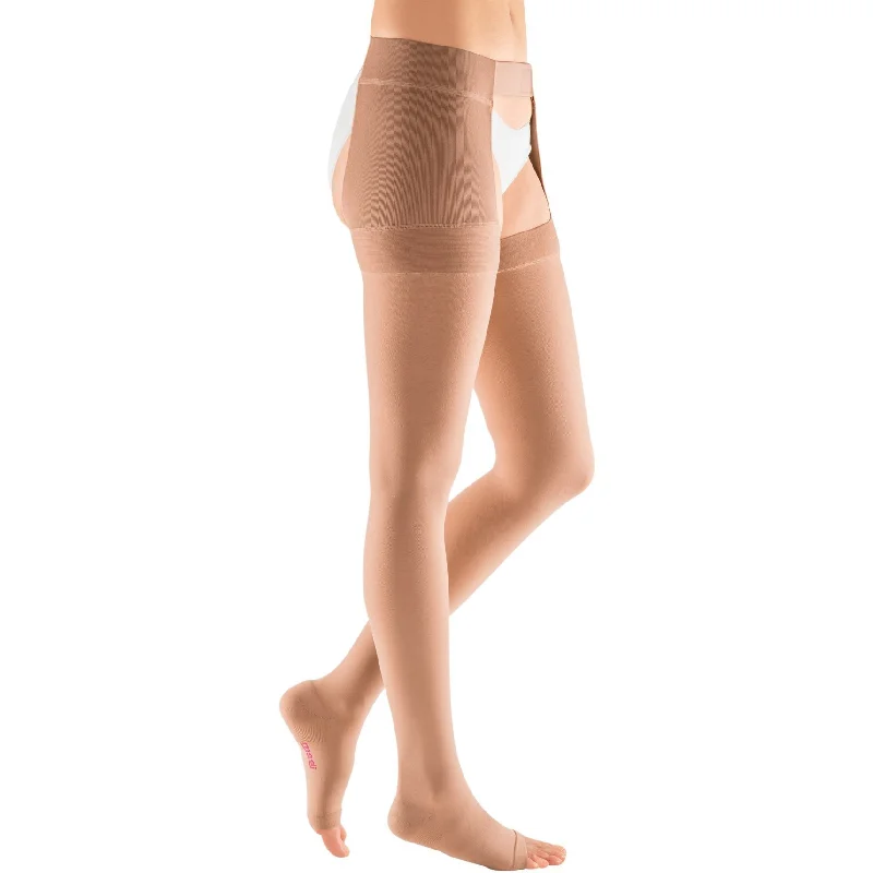 Reinforced - toe stockings for durabilityMediven Plus 30-40 mmHg Thigh High w/Attachment, Open Toe Reinforced - toe stockings for durabilityMediven Plus 30-40 mmHg Thigh High w/Attachment, Open Toe