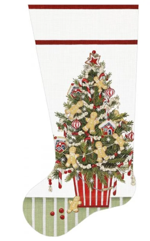Anti - odor stockings for long - day freshnessMLT693 Gingerbread Tree Sock