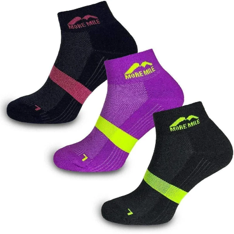 Women's hypoallergenic socks for sensitive skinMore Mile Preventer Double Layer (3 Pack) Womens Running Socks - Multi Women's hypoallergenic socks for sensitive skinMore Mile Preventer Double Layer (3 Pack) Womens Running Socks - Multi